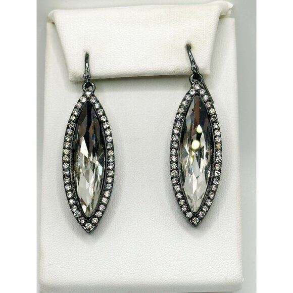 Erickson Beamon Rocks Heart of Glass Crystal Drop Rhinestone Earrings - Picture 1 of 2